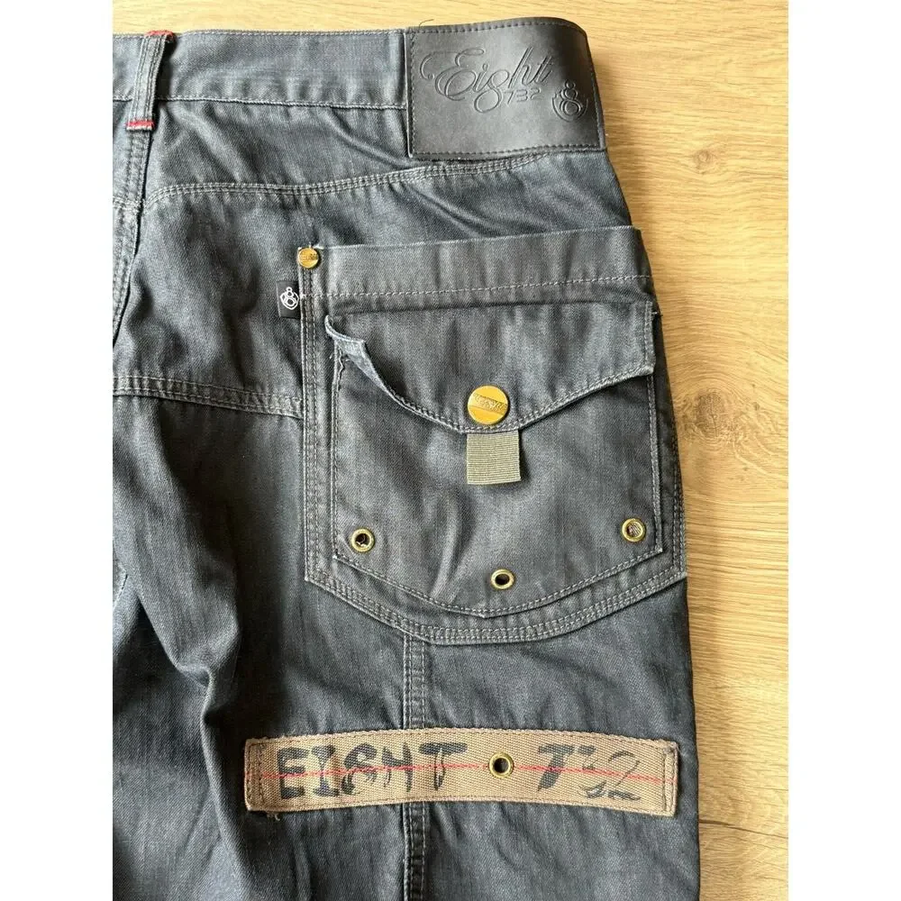 Eight 732 Jeans Men' 36x34 Baggy Utility 8732 Hip Hop Grunge Sk8 Y2K *Rare